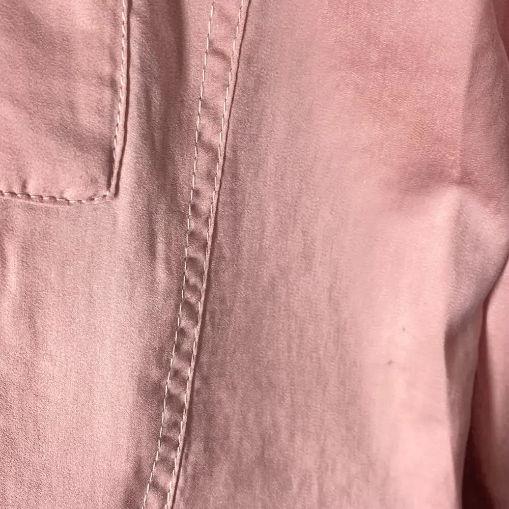 Love Tree Shiny Zip Up Bomber Jacket Pink Sheen Womens Size Large - Picture 12 of 15